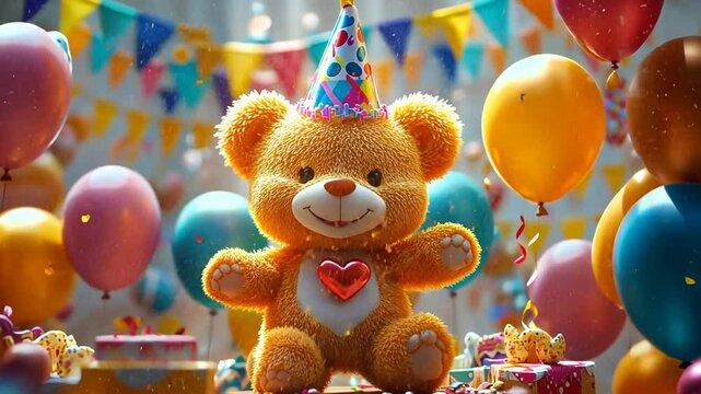 Adorable Teddy Bear's Birthday Bash