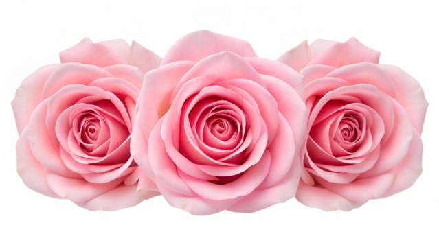 Three pink roses flower border