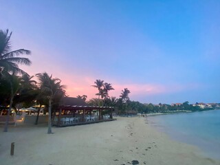 Sunset at beach in Mexico.