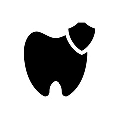 Tooth with Shield Icon &ndash; Dental Protection and Oral Health Symbol