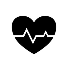 Heartbeat Icon &ndash; Heart with ECG Line Symbol
