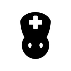 Nurse Icon &ndash; Flat Medical Staff Symbol with Cross Hat