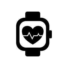 Smartwatch with Heart Rate Monitor Icon &ndash; Fitness Tracker Symbol