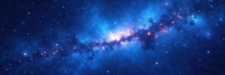 Celestial explosion of vibrant blue stars against a dark cosmic background,  space,  galaxy,  nebula