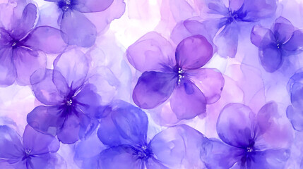 Watercolor purple floral background