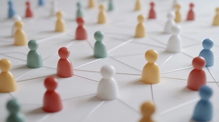 Obraz premium Social media network connection, people icons on white background. Global internet technology and online data exchange