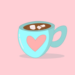 cute coffe love vector