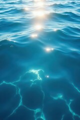 Obraz premium Sunlit blue water ripples, gentle waves texture, peaceful, bright, sunlight