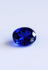 Fototapeta premium Deep blue sapphire gemstone, vibrant color, smooth surface, macro, texture