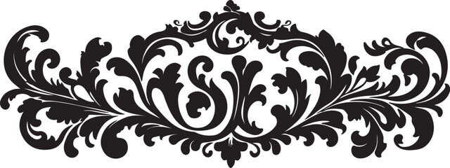 black and white floral ornament