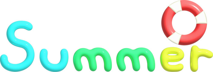 썸머 입체 손글씨