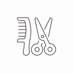 comb and scissors icon sign vector