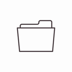 folder line icon sign vector