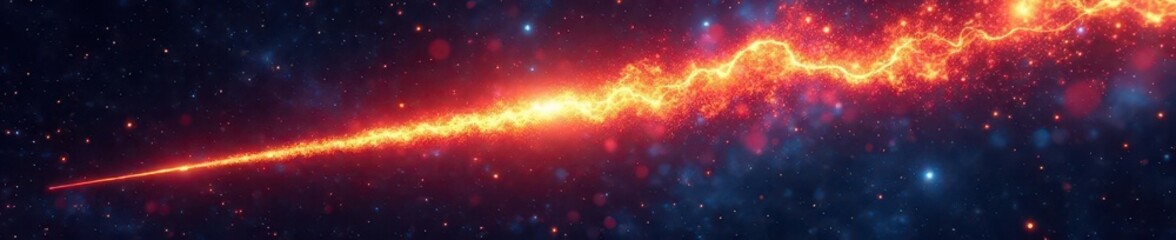 Fiery meteor streaking across space, isolated , nebula, flight, universe