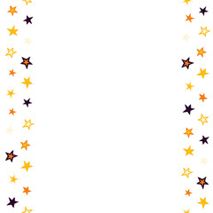 Naklejka premium Star border is forming hand-drawn frame with two columns of colorful stars, transparent background