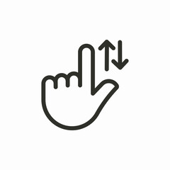 finger zoom out icon sign vector