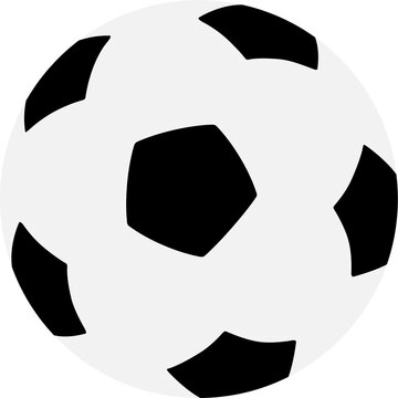 Fototapeta Soccer ball is floating flat design with transparent background, showing black and white panels
