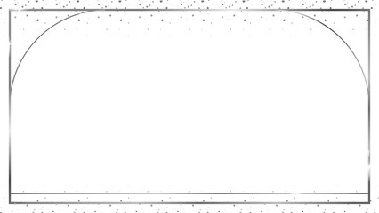 Flat design silver frame is floating on transparent backdrop showing glitter dots, star sparkles