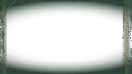 Grunge-style frame is showing dark-green border enclosing gray-blue oval on transparent background