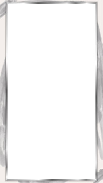 Flat teal panel is floating on transparent backdrop with silver frame and grey watercolor strokes