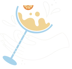  Flat design is featuring hand holding cocktail orange slice splash transparent background © vectorfusionart