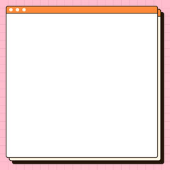 Flat browser window stack displaying on transparent background with orange title bar, white buttons