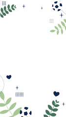 Obraz premium Sports vector border is showing soccer balls, leaves, hearts, stars and dotted grids, transparent