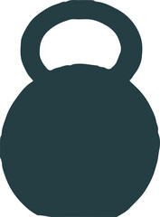 Kettlebell weight is floating on transparent background in flat design, copy space