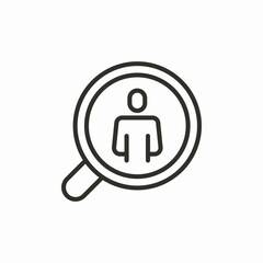 person in magnifying glass icon sign vector