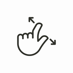 pinch zoom out icon sign vector