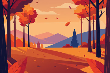 autumn landscape with forest