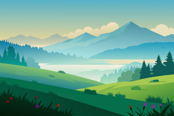 mountain landscape in the morning