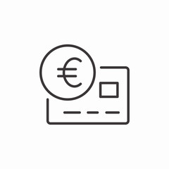 credit card euro icon sign vector
