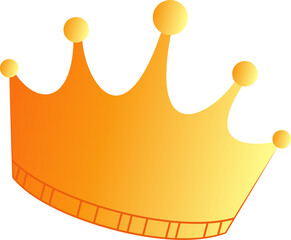 Vector style golden crown showing arched peaks, base segments and gradient orbs on clear background