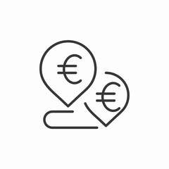 euro location pointers icon sign vector