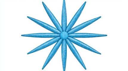 Stylized Light Blue Snowflake on White