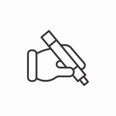 hand holding marker icon sign vector