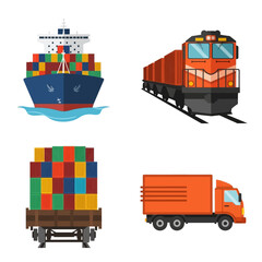 Global Logistics and Shipping Modes Icon Set