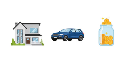 Major Life Purchases and Savings Goals Icons