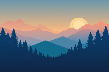 Obraz premium sunrise in mountains