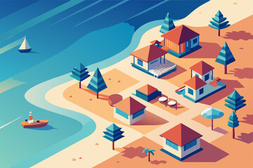 vector illustration of a village