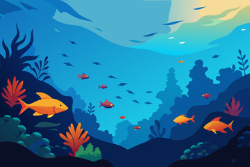 Fototapeta premium underwater world map