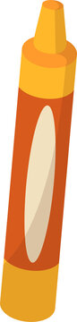 Vector orange yellow marker container is floating on transparent background, with gradient shading