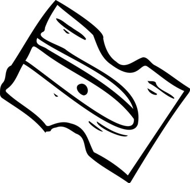 Fototapeta Stylized plank is showing bold outline, wood grain, knot and curved highlight on transparent field