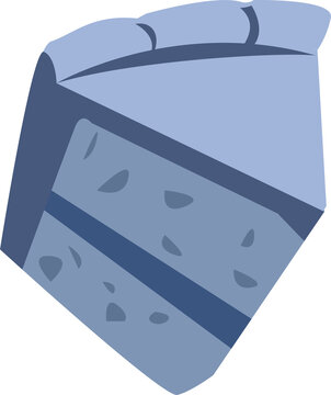 Naklejki Displaying cake slice in flat showing blue tiers, frosting and sprinkles on transparent backdrop