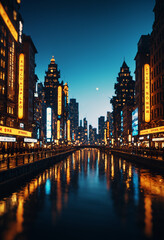Naklejka premium night view of the city