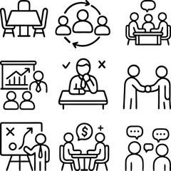 Corporate Business and Strategy Icon Set