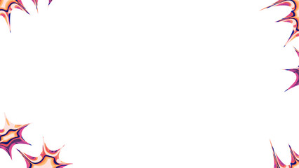 Abstract starburst shapes are floating along transparent backdrop edges in flat design, copy space