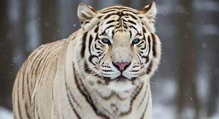 A white tiger in the nature. Beautiful White Tiger in the nature. Life of a White Tiger.