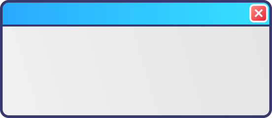 Flat UI window is showing gradient title bar and red close button on transparent background